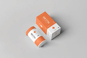 Flat Lay Pill Bottle And Box Mockup, a Packaging Mockup by DesignRushMarket (Thumbnail 1 of 2)