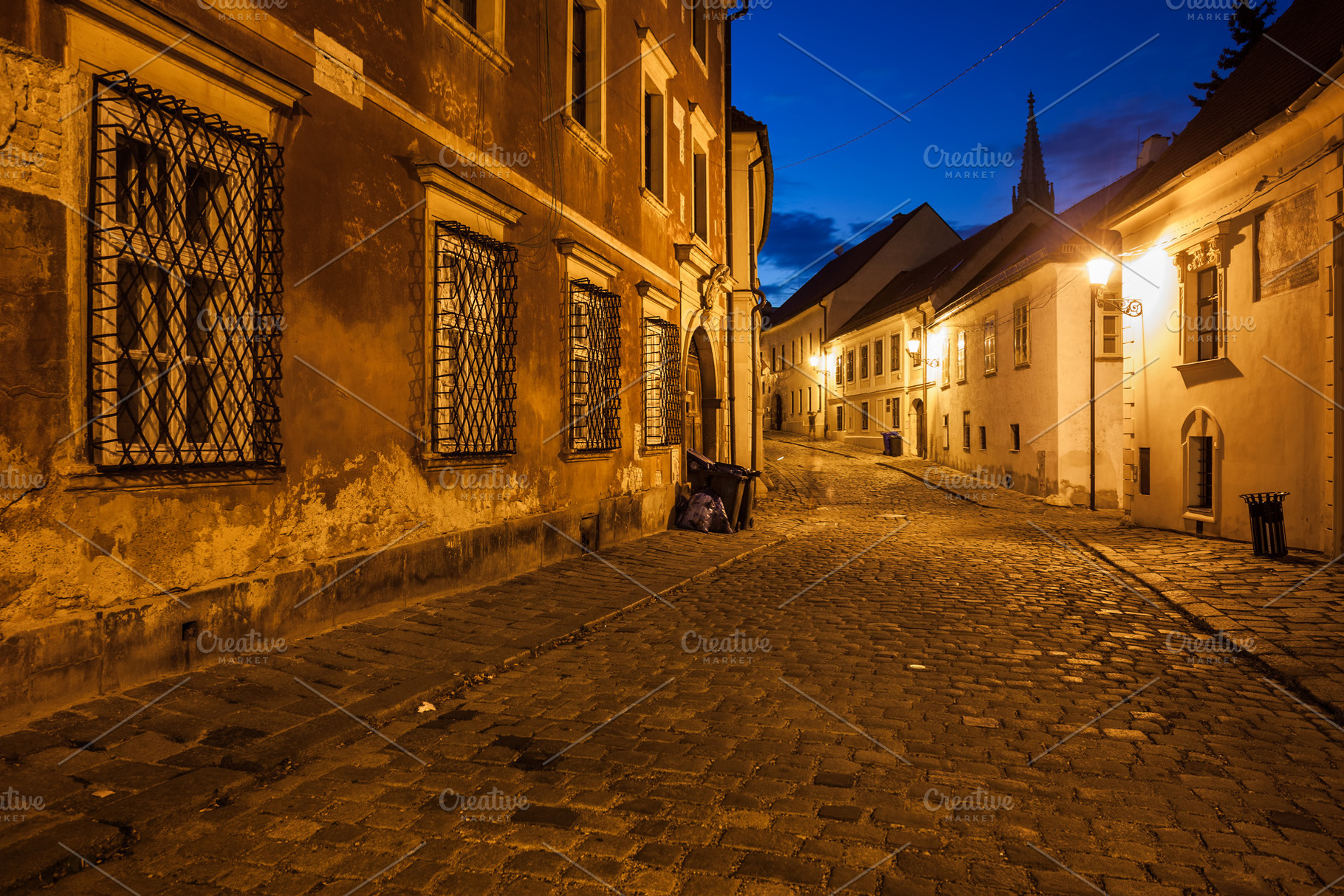 Bratislava Old Town Street at Night, an Architecture Photo by Artur Bogacki