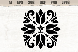 Stencil Floral Mandala Vector Design, a Decorative Illustration by MARYCRAFTIRIA