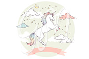 Unicorn Clip Art & backgrounds, an Animal Illustration by GraphicMarket (Thumbnail 3 of 6)