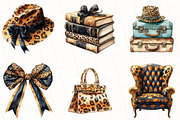 Watercolor Leopard Winter Clipart, an Illustration by OK Design (Thumbnail 2 of 5)