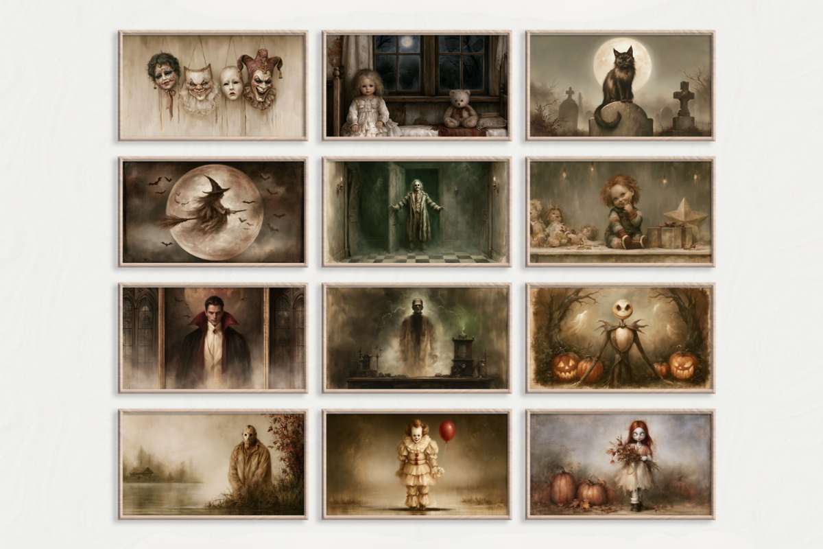 Rustic Halloween Frame Tv Art Set, a Seasonal Illustration by PrintablesByFranklyn (Photo 1 of 16)