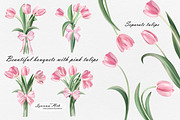 Tulips Clipart Set, a Seasonal Illustration by Leonaa art (Thumbnail 3 of 8)