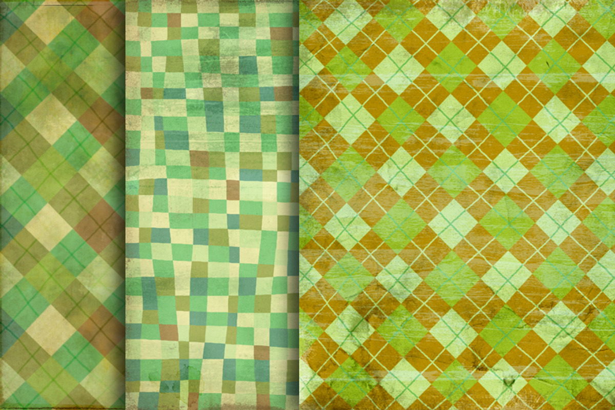 Green Brown Gingham Pattern preview 4