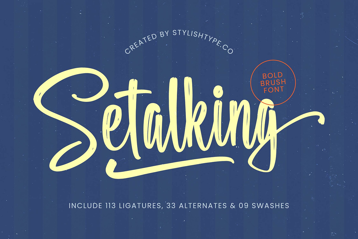 Setalking Bold Brush Font, a Script Font by stylishtype.co (Photo 1 of 20)