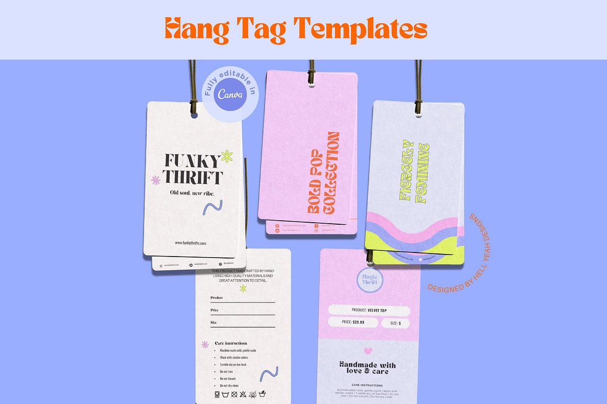 Ecommerce Hang Tag Canva Templates, a Card Template by Hell Yeah Designs (Photo 1 of 10)