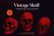 Vintage Skull Engraving Collection, an Object Illustration by Kaizla03 (Thumbnail 1 of 5)