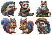 Whimsical Forest Animal Clipart, an Illustration by Pixels.Craft (Thumbnail 5 of 6)