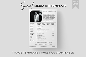 1 Page Influencer Media Kit Template
