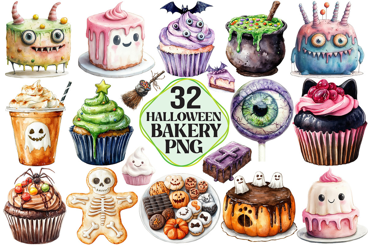 Whimsy Halloween Bakery Clipart, an Illustration by Pixels.Craft (Photo 1 of 7)