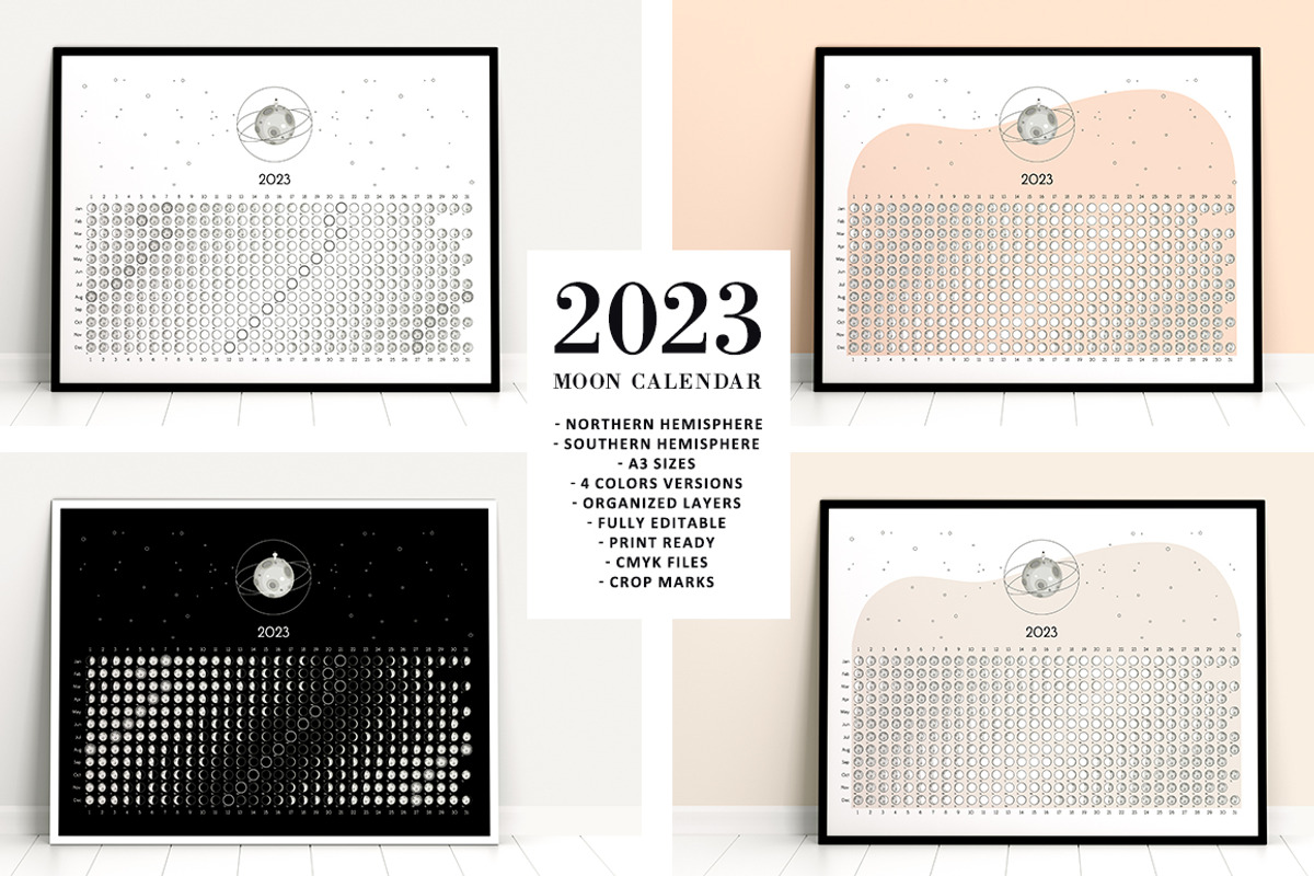 Moon Calendar 2023 Classic, a Stationery Template by land art (Photo 1 of 9)