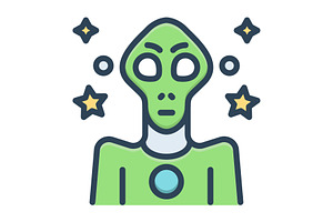 Alien extraterrestrial color icon, a Duotone Icon by Creative priyanka