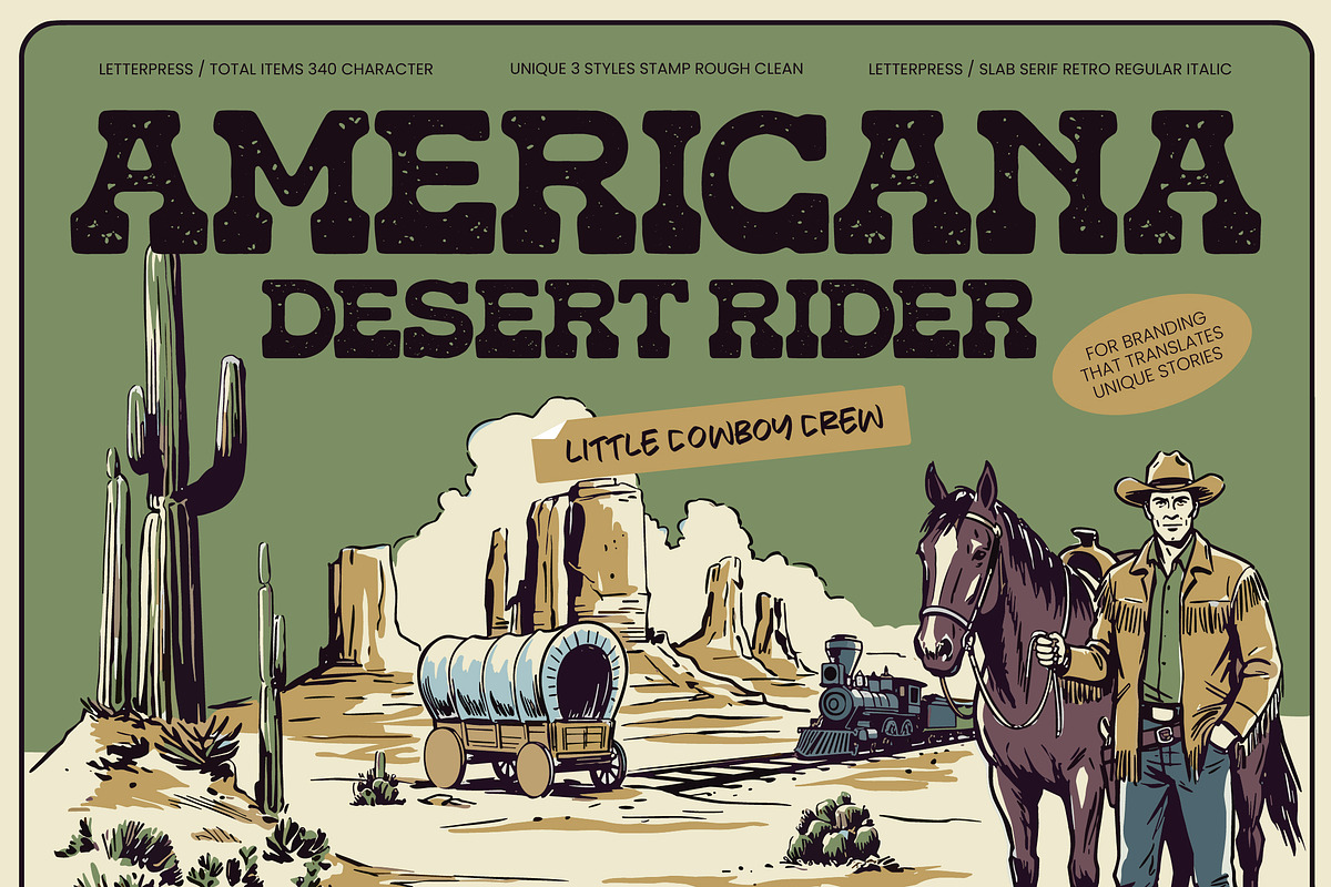 Americana Desert Rider Slab Serif, a Slab Serif Font by timelesstype.co (Photo 1 of 10)