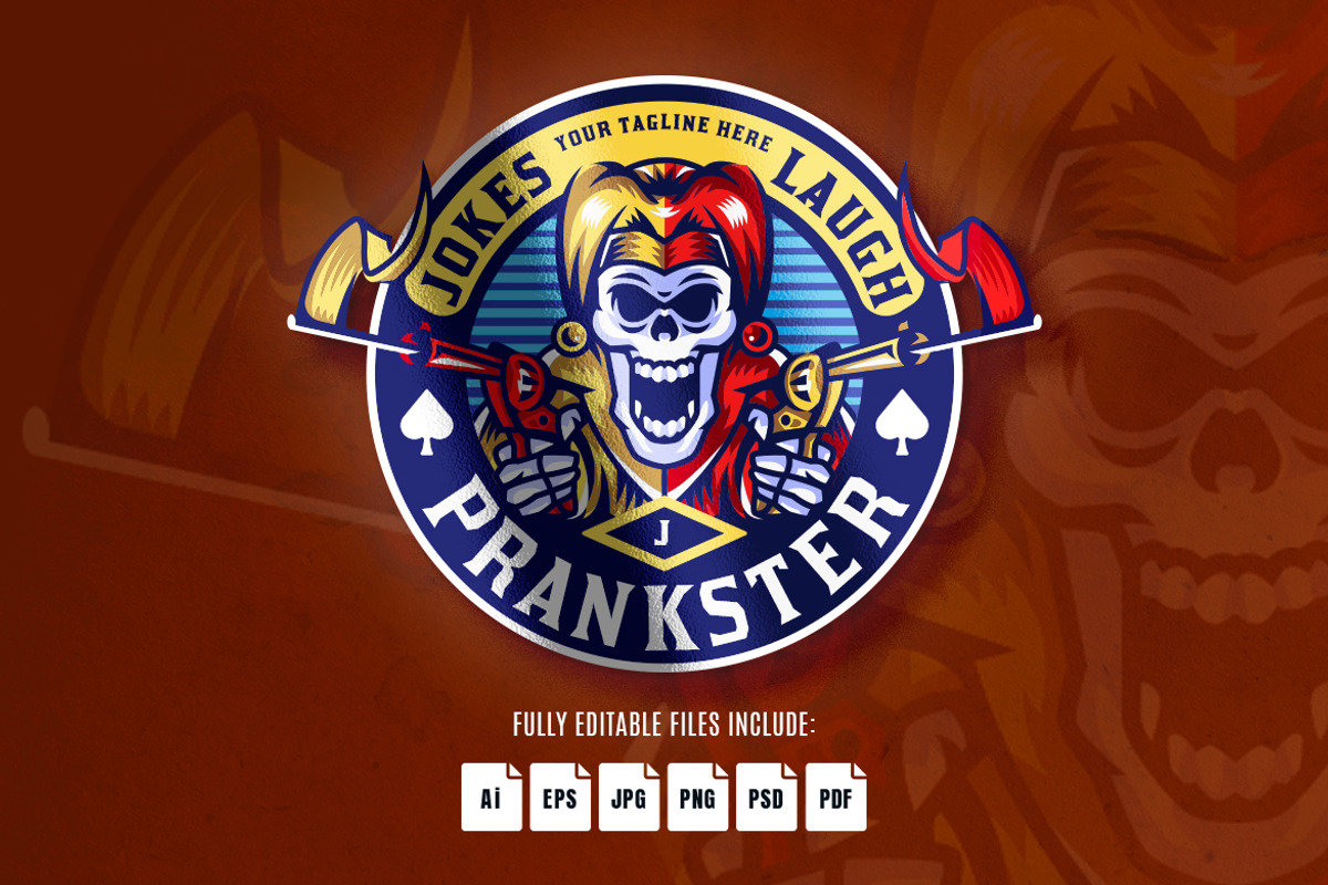 Jester Skull Prankster Emblem Logo, a Branding & Logo Template by RMPL.std (Photo 2 of 3)