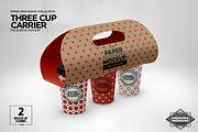 Three Cup Paper Carrier Mockup, a Cups & Container Mockup by INCDesign (Thumbnail 4 of 12)