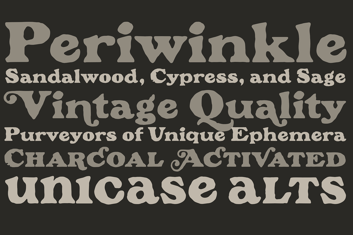 Pennyroyal Pro, a Font by Stiggy & Sands (Photo 4 of 9)