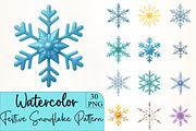 Festive Snowflake Pattern Clipart, an Illustration by CrexoraLab (Thumbnail 1 of 5)