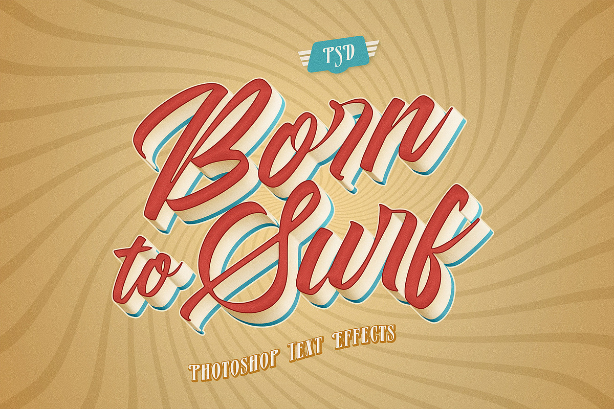 Retro Surf Text Effects, a Branding & Logo Template by Andrew Skoch Design (Photo 6 of 9)
