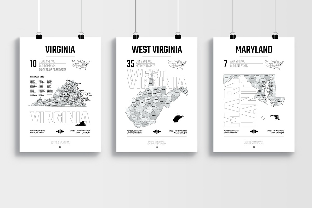 US County Poster set 1