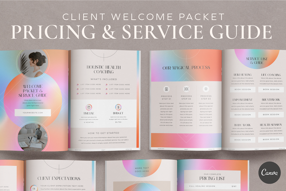 Welcome Packet & Service Guide, a Design Template by Studio Soluna (Photo 1 of 13)