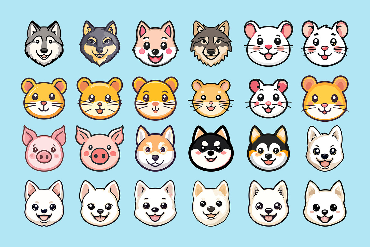 Animal Avatar Collection Vector Pack, an Object Graphic by Alternate Studio (Photo 3 of 6)