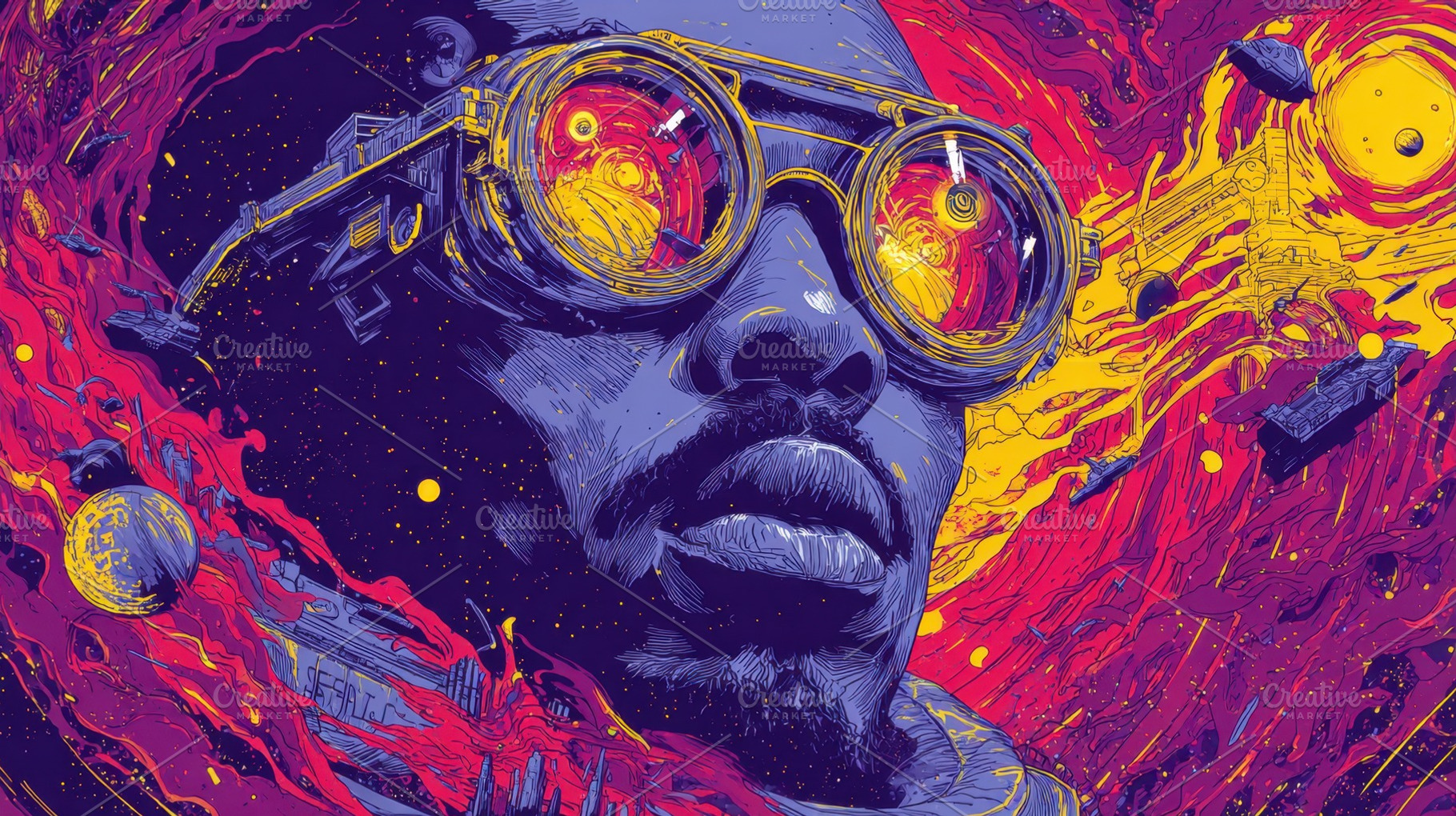 Colorful glasses astronaut, a Photo by Beautiful things