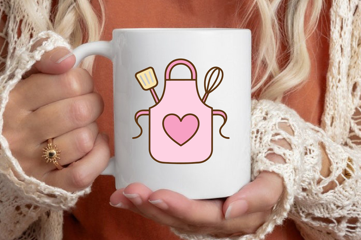 Cute Mom Kitchen Apron SVG, an Object Graphic by Creative Art (Photo 6 of 6)
