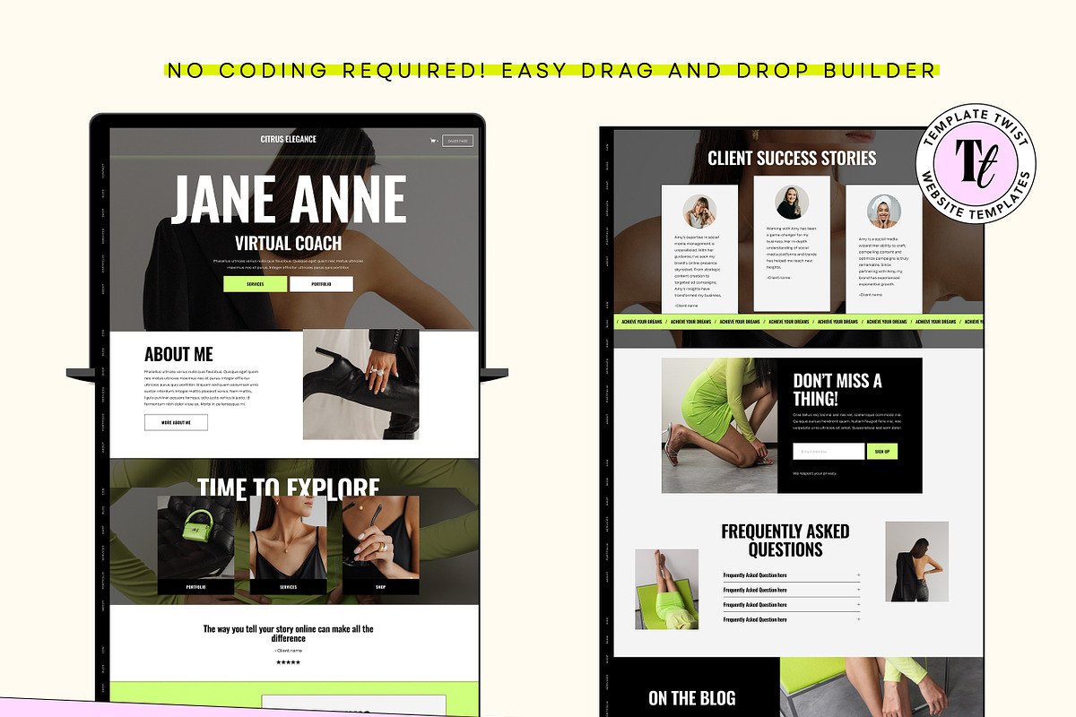 Neon Squarespace Website Template, a Squarespace Template by Template Twist Shop (Photo 8 of 10)