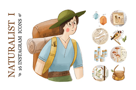 "NATURALIST 1" - 16 Instagram icons