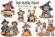 Halloween Bear Clipart Watercolor, a Seasonal Illustration by Maysa Art (Thumbnail 2 of 6)