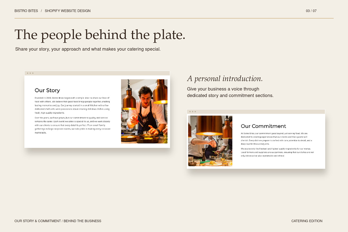 Shopify Theme for Caterings, a Shopify Template by Layl Atelier (Photo 3 of 8)
