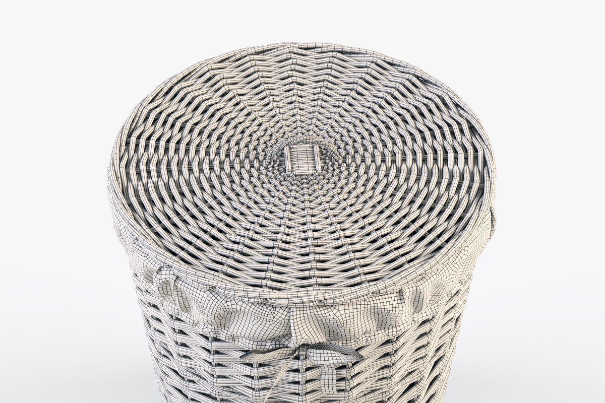 Wicker Laundry Basket 03 White, an Object 3D Model by Markelos (Photo 9 of 12)