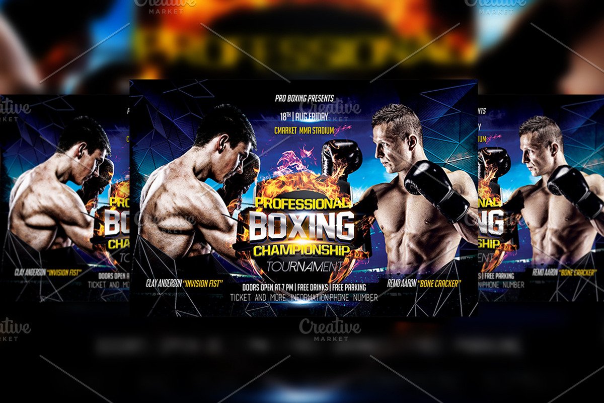 Boxing Night Flyer Template, a Flyer Template by Basez Flyers (Photo 2 of 4)