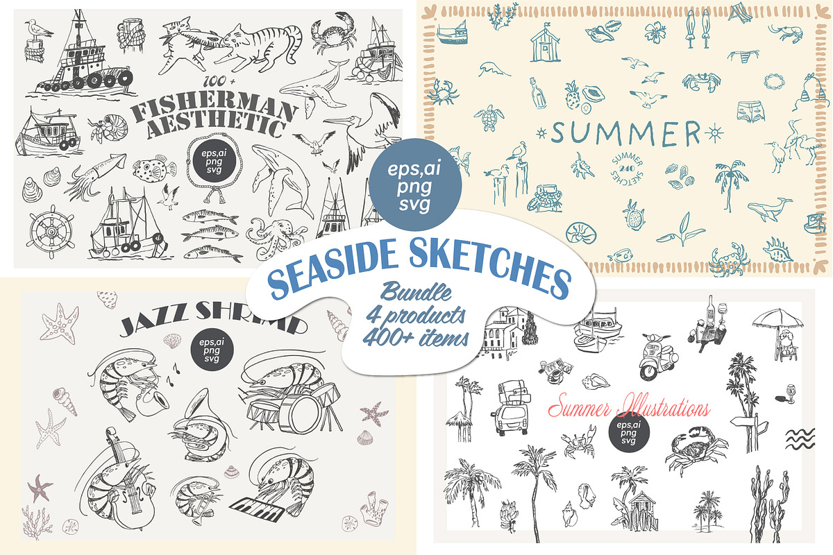 Coastal Summer Bundle, an Outline Icon by Anastasiya Klempach (Photo 1 of 6)