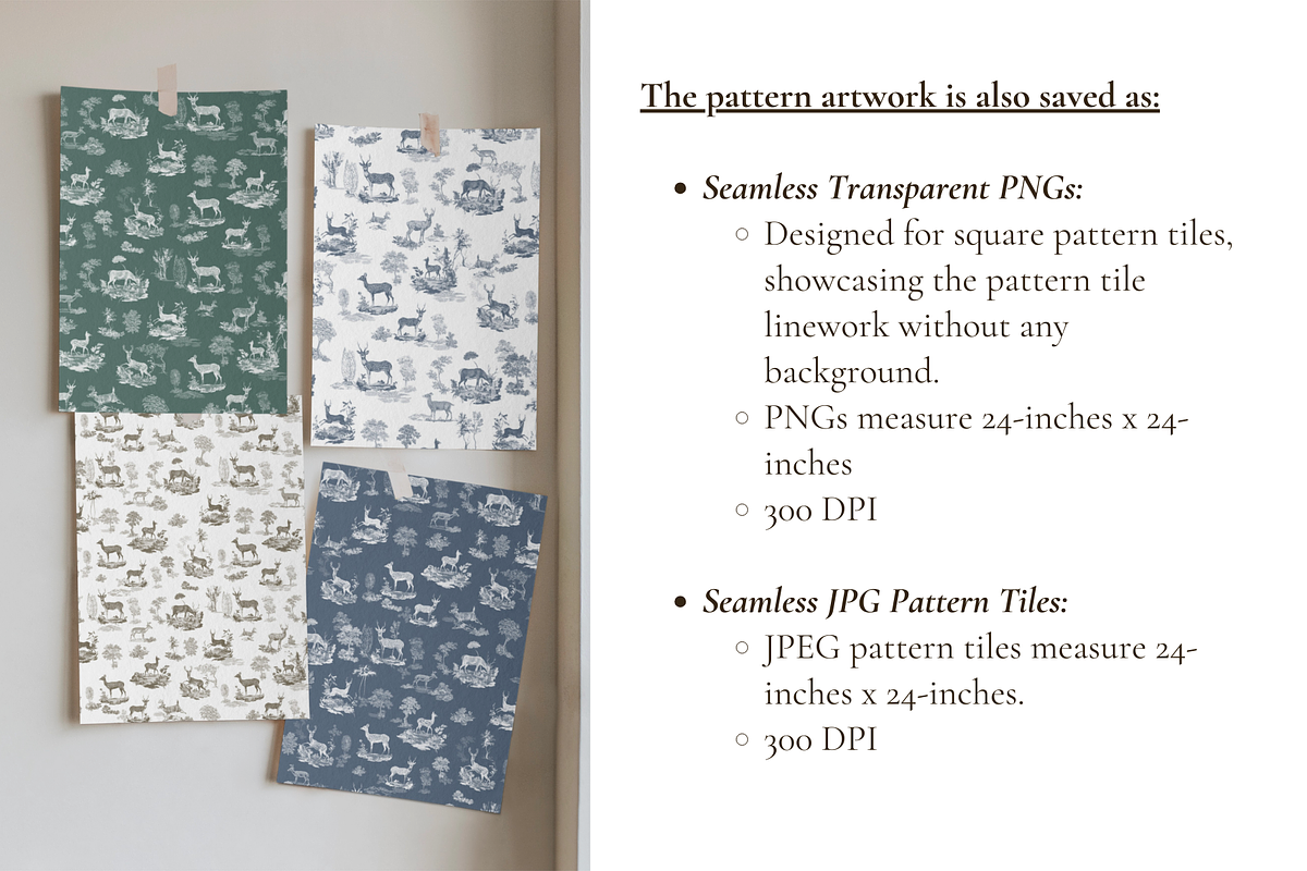 Deer Toile de Jouy Pattern, a Background Graphic by Hughes Studio (Photo 5 of 7)