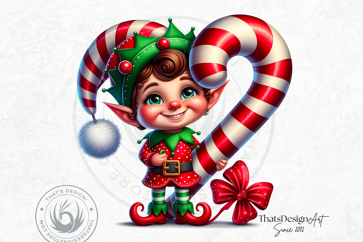 Christmas elves Clipart Set, a Seasonal Illustration by ThatsDesignArt (Photo 10 of 10)