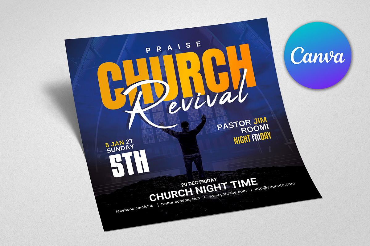 Church Flyer | Canva Flyers, a Social Media Template by Psd Templates (Photo 2 of 2)