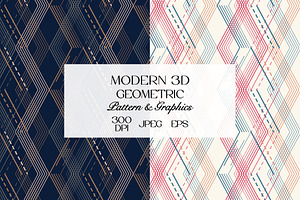 Modern 3D Geometric Pattern, a Pattern Graphic by StudioGlouna