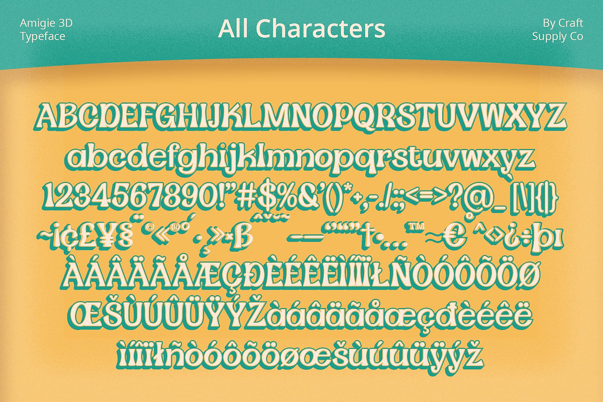 Amigie 3D, a Serif Font by Craft Supply Co. (Photo 8 of 8)
