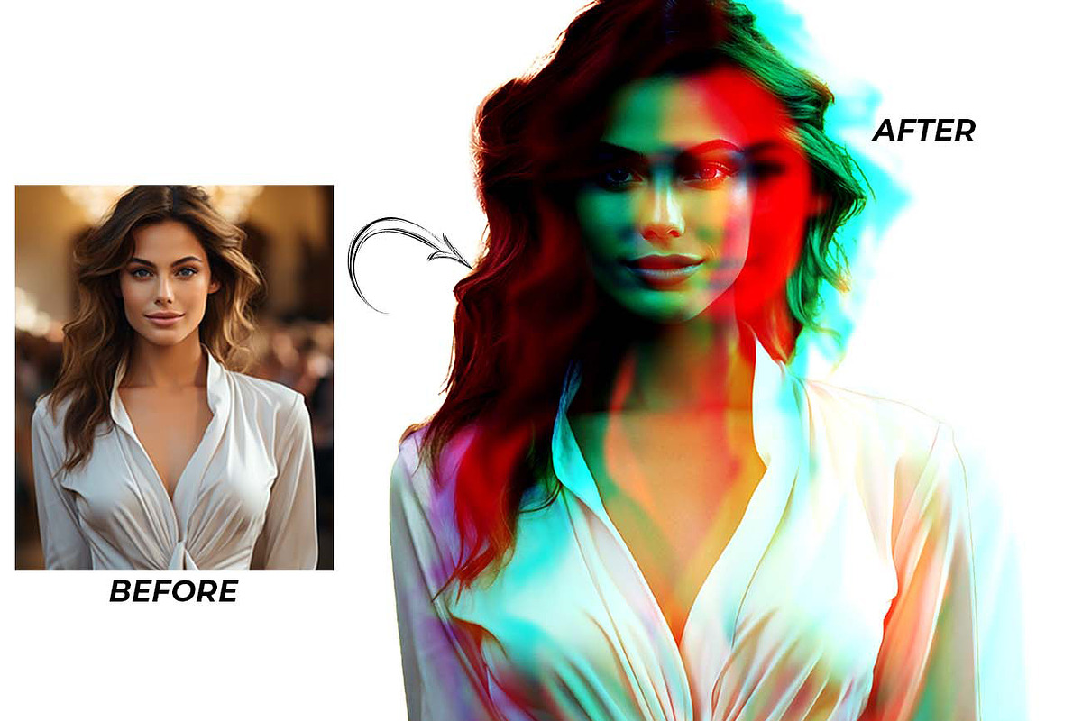 Neon Abstract Portrait FX, an Action Add-On by Studio Retouch (Photo 3 of 13)