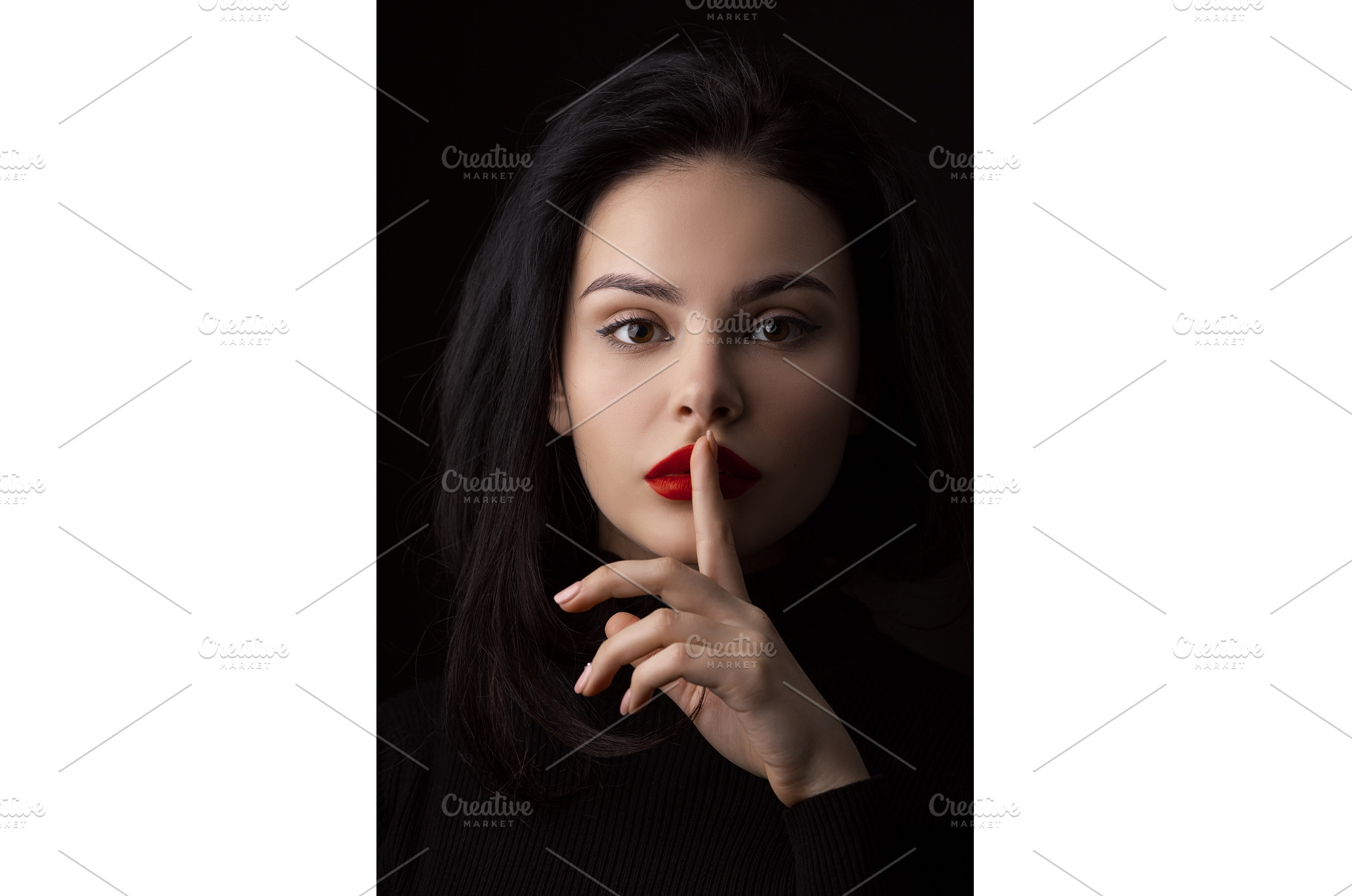 Hush be quiet woman isolated on, a Beauty & Fashion Photo by Emotion photo