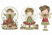 Whimsical Christmas Fairy Clipart, an Illustration by DreamPrint404 (Thumbnail 3 of 6)