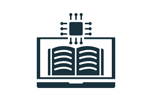 Digital book with microchip, online, an Education Illustration by Aimagenarium@gmail.com