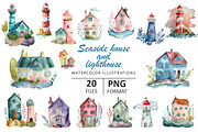 Seaside houses  and  lighthouses, an Object Illustration by Evgeniia (Thumbnail 1 of 5)