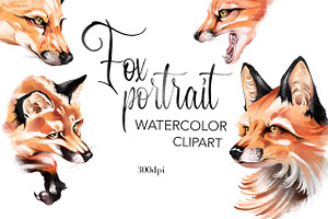 Watercolor Fox Clipart. Little Fox, an Animal Illustration by NKTKNS