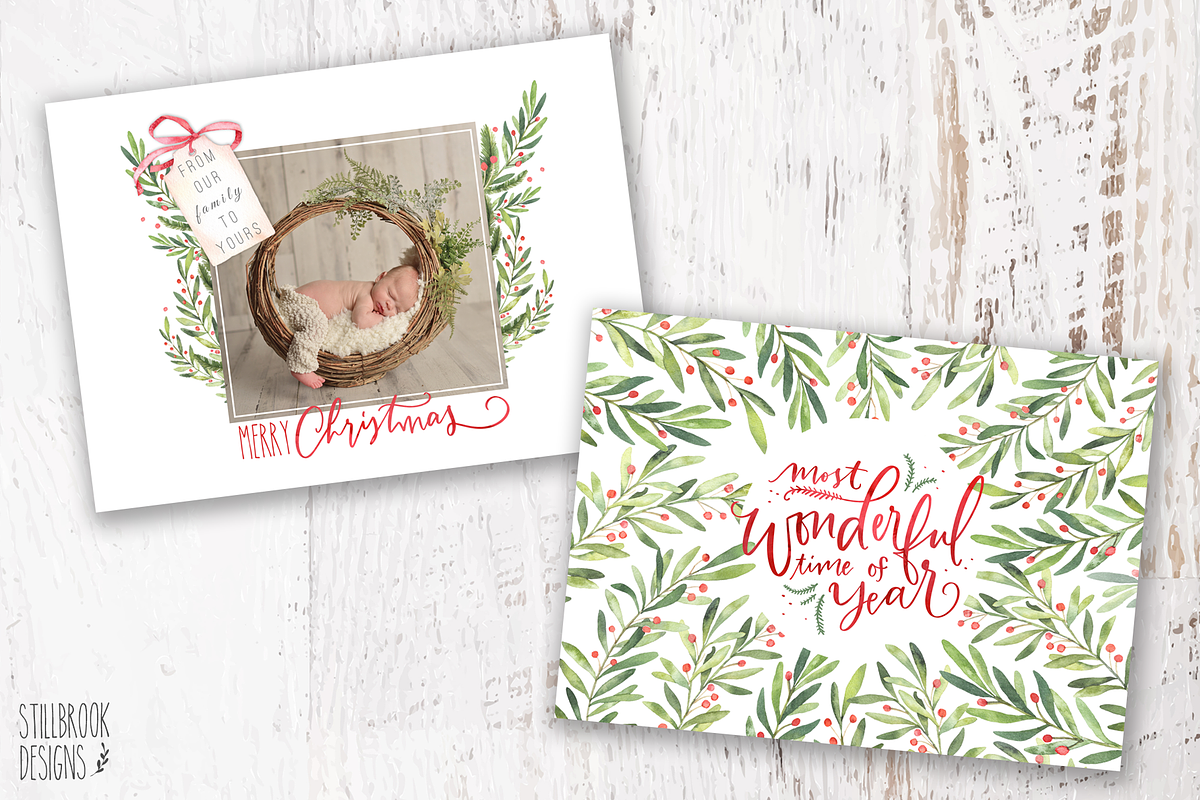 Christmas Greeting Card Template, a Card Template by Stillbrook Designs