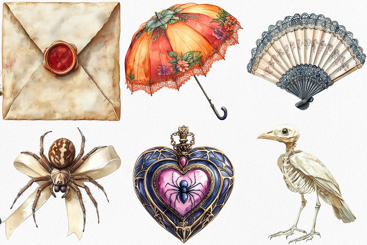 Ivory Gothic Halloween Clipart, an Illustration by Canvas Craft (Photo 2 of 8)