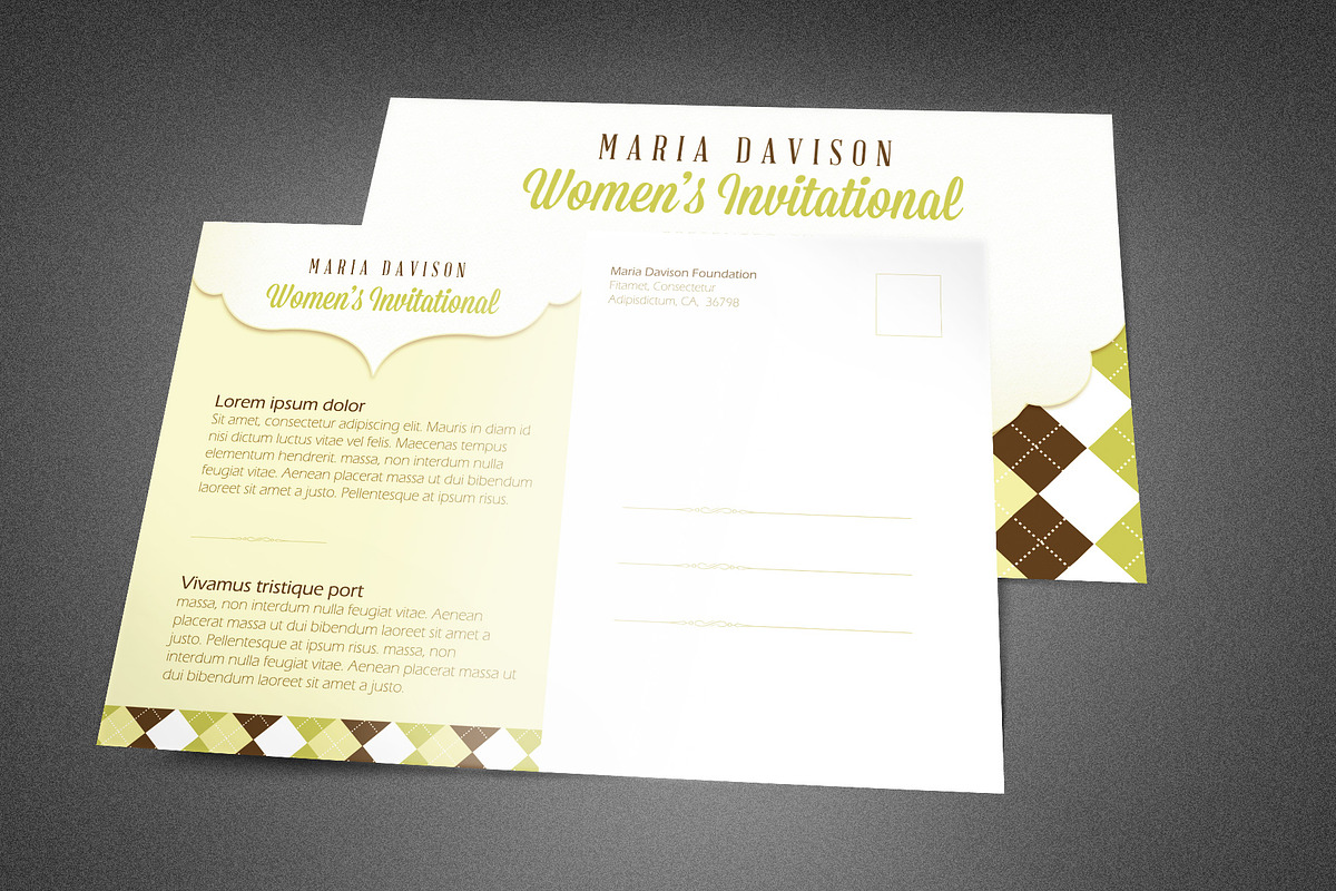Women's Invitational Postcard, a Card Template by loswl (Photo 2 of 2)