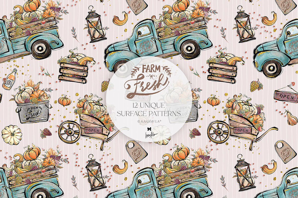 Fall Farm Market Seamless Patterns, a Pattern Graphic by KaramfilaS (Photo 16 of 17)