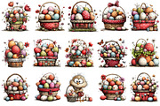 Whimsical Easter Egg Basket Clipart, an Illustration by OK Design (Thumbnail 2 of 6)